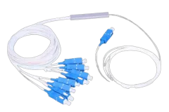 NFO Fiber Optic PLC Splitter, 1:8, Steel Box, SM, G657A, 1,5m, SC UPC
