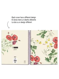 Kolegij blok Miquelrius A5 Botanical Flora Papaver 100L 70g/m2 kocke MR4423