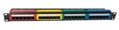 NaviaTec CAT6 Unshielded Colorful Patch Panel with Back Bar, 1U