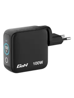 Punjač zidni sa zaslonom Verbatim Mini GaN #30239 100 W, 3 priključka; 2xUSB-C PD 100 W/1xUSB-A QC 3.0 (EN/UK/US)