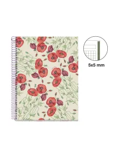 Kolegij blok Miquelrius A4 90g 80L spiralni kocke Entredos Papaver Rhoedas MR4500