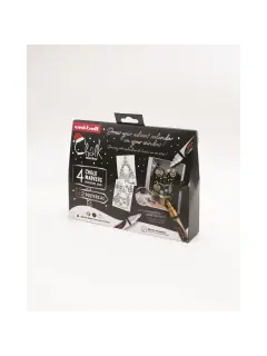 Marker Uni božićni gift set Chalk_kreda marker (elegant) pwe-5m 4 kom + 2 šablone u kutiji (set 04) 4/1 302422408