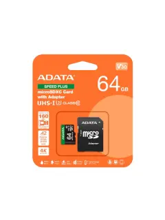 ADATA microSD U3, V30, 160/140MBs, 64GB