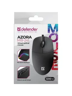Miš Defender Azora MB-241, optički žičani, crni
