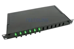 NFO Patch Panel 1U 19" - 12x SC Duplex, Pull-out, 1 tray, Black