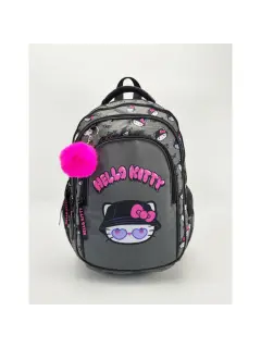 Ruksak školski St.Right Hello Kitty 16" sivi