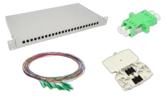 NFO Patch Panel 1U 19" Closed - Singlemode 24x LC APC Duplex Adapter Pigtail kazeta SET