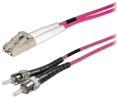 Transmedia Fibre optic MM OM4 Duplex Patch cable LC-ST 1m