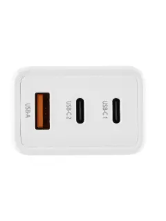 Punjač zidni Intenso #7806522, W65ACIC GaN, 1xUSB-A/1xUSB-C + uvlačivi kabel USB-C, 65W, crni