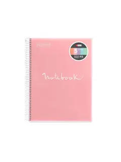 Kolegij blok Miquelrius A4 90g 120L spiralni crte Polypropylene emotions pink MR48571