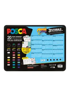 Marker Uni gift set Posca Manga u metalnoj kutiji (mix pc-1m/ pc-3m/pc-5m) 20/1 302422427