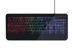 Gembird Slim "Rainbow" backlight multimedia keyboard, black, US layout
