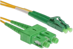NFO Patch cord, LC APC-SC APC, Singlemode 9 125, G.657A2, Duplex, 15m