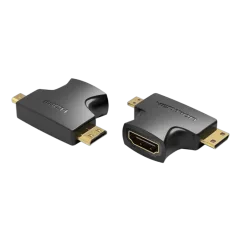 Vention 2 in 1 Mini HDMI and Micro HDMI Male to HDMI Female Adapter Black