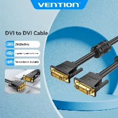 Vention Cotton Braided DVI-D (24 1) Male to Male Cable 3m, Black