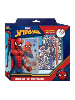 Set dnevnik s ključićem, stickerima i 2 kem. olovke Spiderman 508625