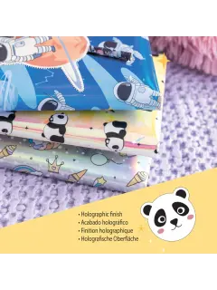 Dnevnik Miquelrius s ključem Back2Fun holographic Panda MR7584