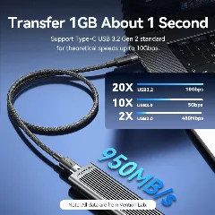 Vention USB 3.2 Gen2 C Male to C Male 10Gbps Cable 1M White Aluminum Alloy Type