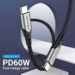 Vention USB 2.0 C Male to C Male 240W Cable, 1m