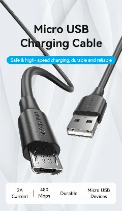 Vention Cotton Braided USB 2.0 A Male to Micro-B Male 2A Cable 2M