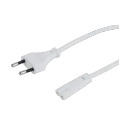 Gembird Power cord 1,8m EU input 2 pin plug, White