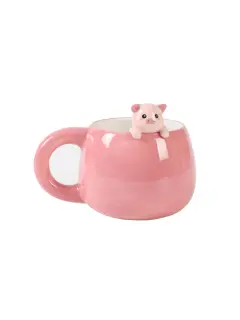 Šalica iTotal Charm Cute animals roza svinjica XL2567