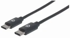 Manhattan kabel USB 2.0 Type-C, 3A, 60W, 2m, crni
