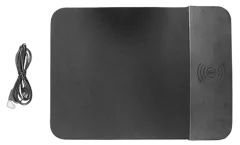 Transmedia Mouse pad with Qi wireless charging pad, 300 x 220 mm