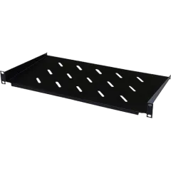 NaviaTec 19" polica za mrežni ormar, 250 mm, 1U, Cantilever, crna