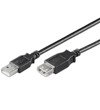 NaviaTec USB 2.0 A muški na A ženski kabel, 2m, crni