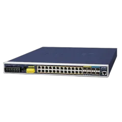 Planet Industrial L3 24-Port 10 100 1000T 802.3at PoE 4-Port 10G SFP Managed Ethernet Switch (-40~75 degrees C)