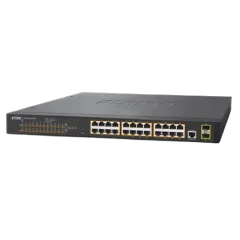Planet Managed 24-Port GbE 802.3at PoE (30w port) 2-Port SFP Switch (300W)