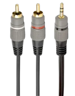 Gembird 3.5 mm stereo plug to 2*RCA plugs 2.5m cable, gold-plated connectors
