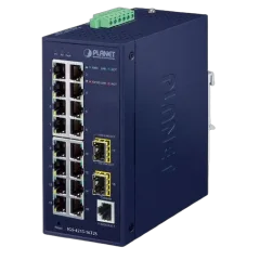 Planet Industrial L2 L4 16-Port GbE 2-Port 100 1000X SFP Managed Switch