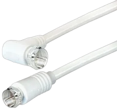 Transmedia F-plug straight - F-plug angled, white, 1,5 m