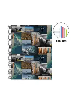 Kolegij blok Miquelrius A4 70g 120L spiralni kocke Lifestyle Surfin’ MR4346