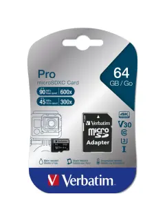 Memorijska kartica Verbatim #47042 micro SDXC 64GB Pro U3, V30, Class10 + Adapter
