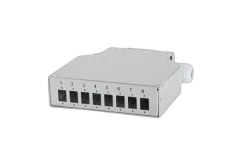 NFO Patch Panel DIN Rail, 8x SC Simplex LC Duplex