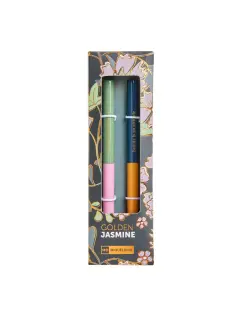 Set kemijskih olovaka Miquelrius Golden Jazmine metalna plavi ispis Rozo-zelena i plavo-narančasta 2/1 MR12050