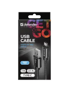 USB kabel Defender USB09-03T PRO, TypeA-TypeC, 1m, crni