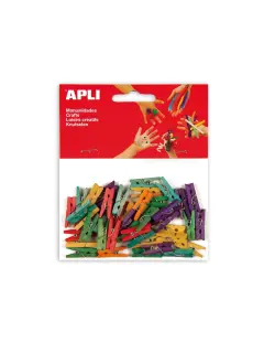 Štipaljke Apli 25x3mm mini drvene u boji 45/1 13479
