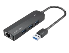 Vention 3-Port USB 3.0 Hub with Gigabit Ethernet Adapter 0,15m Black