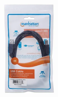Manhattan kabel USB-A/USB-B M/M,za printer,5m,crni