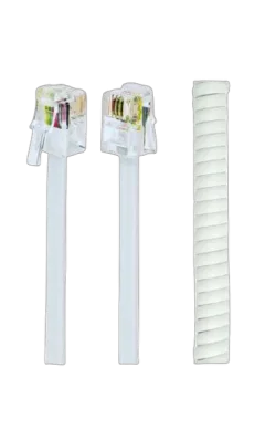 Gembird Telephone handset spiral cord, RJ10 (4P4C), 2 m, white