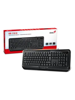 Genius KB-118 V2, žična tipkovnica, USB, crna