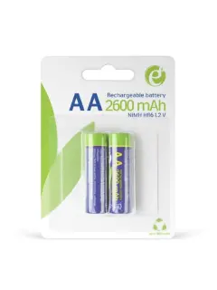 Gembird Ni-MH rechargeable AA batteries, 2600mAh, 2pcs blister pack
