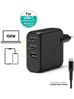 Port zidni punjač 100W type C,GaN2+USB-C kabel 2m