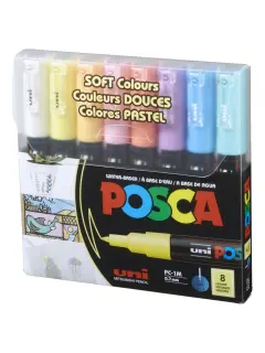 Uni pak marker Posca pc-1m pastelne boje 8/1 PVC box (zamjena š 75439)
