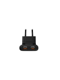 Punjač zidni Verbatim GaN #32354 Fold'n'Go 65W sa sklopivim utikačem, 2xUSB-C PD, EU, crni