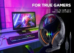 Gembird Gaming headset with volume control, orange-black, 3.5 mm